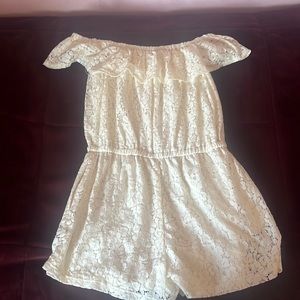 Off the shoulder white romper
